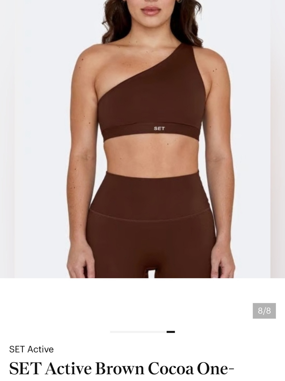 SET Active One-Shoulder Sports Bra in Brown Cocoa